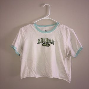 Hand-cropped Vintage Adidas T-shirt